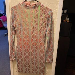 Pink/Rose Gold Sequin Mini Dress💕